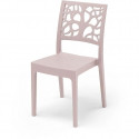 Lot de 4 chaises de jardin TETI ARETA - 52 x 46 x H 86 cm - Rose pastel