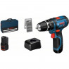 Perceuse-visseuse a percussion Bosch Professional GSB 12V-15 + 25accessoires + 2 batteries 2,0Ah + sac - 06019B690K