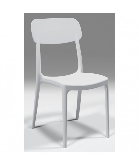 Lot de 4 chaises de jardin CALIPSO ARETA - 53 x 46 x H 88 cm - Blanc