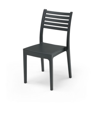 Lot de 4 chaises de jardin OLIMPIA ARETA - 52 x 46 x H 86 cm - Anthracite