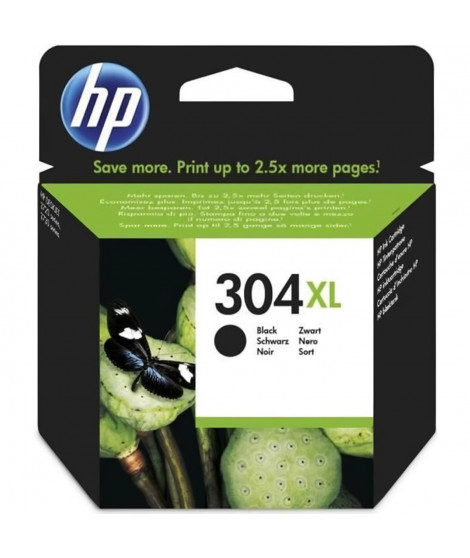 HP 304XL Cartouche d'encre noire authentique (N9K08AE) pour HP DeskJet 2620/2630/3720/3730