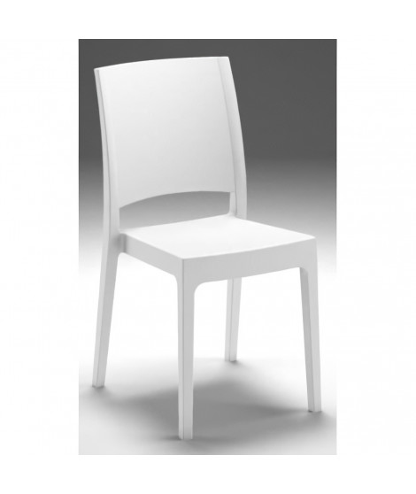 Lot de 4 chaises de jardin FLORA ARETA - 52 x 46 x H 86 cm - Blanc