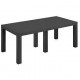 Table de jardin rectangulaire modulable 8 convives - ARETA - VULCANO - Noir - Contemporain