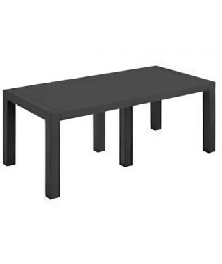 Table de jardin rectangulaire modulable 8 convives - ARETA - VULCANO - Noir - Contemporain