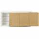 Buffet VIRGOS - Décor chene naturel et blanc - 3 portes + LED - Style contemporain - L 190 x P 45 x H 79 cm