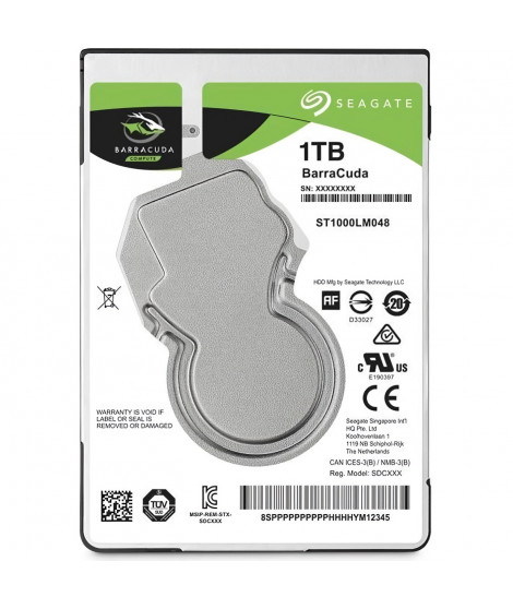 SEAGATE - Disque dur Interne - BarraCuda - 1To - 5 400 tr/min - 2.5