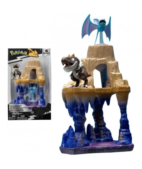 Pokémon - Pack environnement - Grotte de montagne avec figurines Ptyranidur et Nosferapti 5cm - BANDAI