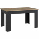 Table a manger PILVI - Style contemporain - Particules mélaminé - Décor Chene et noir - 4/6 personnes - L 140 x P 77 x H 90 cm