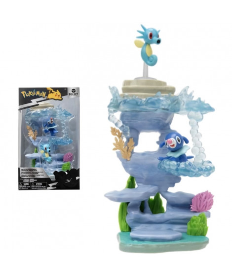 Pokémon - Pack environnement sous-marin avec figurines Otaquin et Hypotrempe 5cm - BANDAI