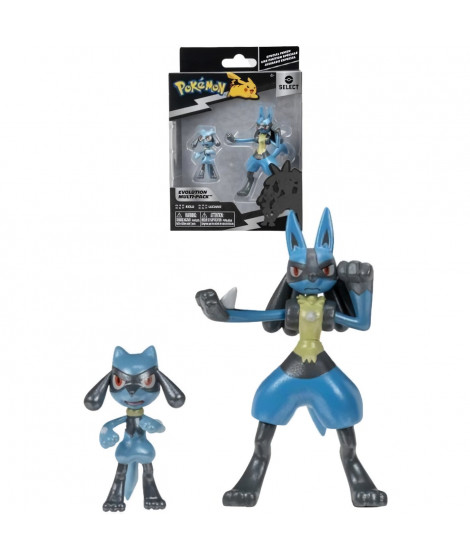 Pokémon - Pack évolution Riolu (5 cm) & Lucario (10 cm) - BANDAI