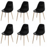 Lot de 6 chaises cristal transparent noir - L 47 x P 54 x H 84 cm - CLODY