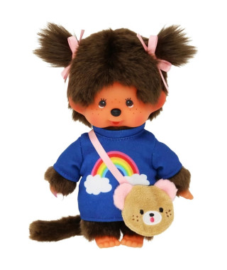 Bandai - Peluche Monchhichi kawai bandouliere - 20 cm