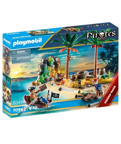 PLAYMOBIL - 70962 - Pirate - Ilôt des pirates - Aventure île au trésor
