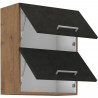 Meuble haut ROCK - Mélaminé décor chene lancelot et gris matera - 1 porte - L60 x H72 cm