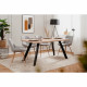 Table a manger KONSTANZ - Rectangulaire - Pieds en métal - Décor chene artisan et noir - 8 Personnes - L160 x H75 x P90 cm