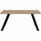 Table a manger KONSTANZ - Rectangulaire - Pieds en métal - Décor chene artisan et noir - 8 Personnes - L160 x H75 x P90 cm
