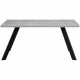 Table a manger seule KONSTANZ - 6 a 8 personnes - Mélaminé béton et noir - L160 x H75 x P90 cm