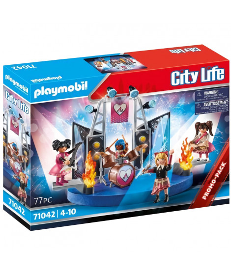 PLAYMOBIL - 71042  - City Life L'école - Groupe de rock - Promo pack musiciens