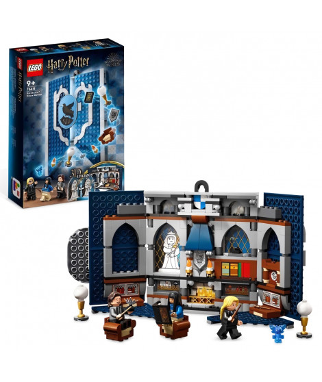 LEGO Harry Potter 76411 Le Blason de la Maison Serdaigle, Jouet avec 3 Figurines et Décoration Poudlard