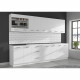 ATLAS Cuisine complete 8 éléments - Décor blanc - L300 cm - Plan de travail non inclus