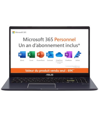 PC Portable ASUS VivoBook 15 E510 | 15,6 HD - Intel Pentium Silver N5030 - RAM 4Go - 128Go eMMC - Win 11  & Microsoft 365