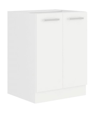 ATLAS Meuble bas 2 portes - Décor blanc - L60cm - Vendu sans plan de travail