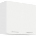 ATLAS Meuble haut 2 portes battantes - Décor blanc - L80 cm