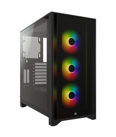 CORSAIR Boîtier PC iCUE 4000X RGB - Moyen Tour - Verre trempé - Noir (CC9011204WW)