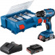 Perceuse-visseuse Bosch professional GSR 18V + 2 batteries 2,0Ah + chargeur + 82 pieces, en L-Case