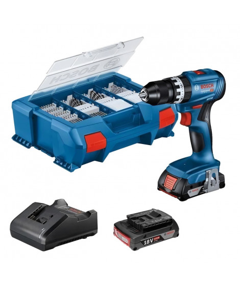 Perceuse a percussion Bosch Professional GSB 18V-45 + 2 batteries 2,0Ah + Chargeur GAL 18V-20 - 06019K3306