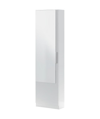 Meuble a chaussure  - 1 porte 1 miroir - blanc - 50x 22 x 180 cm - KRISTAL