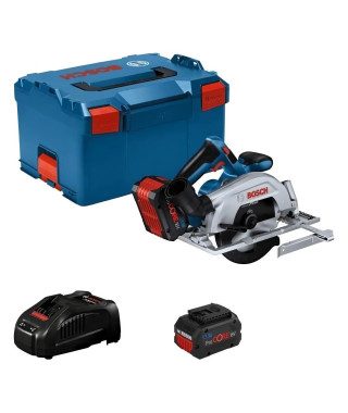 Scie circulaire Bosch Professional GKS 18V-57-2 + 2 batteries ProCORE 18V 5.5Ah + Chargeur GAL1880 CV + L-BOXX - 06016C1202