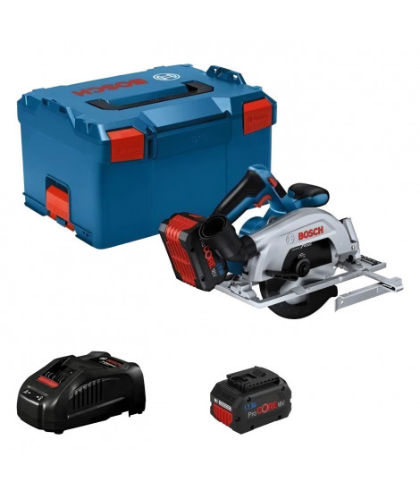 Scie circulaire Bosch Professional GKS 18V-57-2 + 2 batteries ProCORE 18V 5.5Ah + Chargeur GAL1880 CV + L-BOXX - 06016C1202