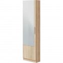 Meuble a chaussure  - 1 porte 1 miroir - chene -  L 50x P 22 x H180 cm - KRISTAL