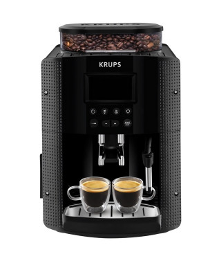 KRUPS Machine a café grain, 1.7 L, Cafetiere espresso, Buse vapeur pour Cappuccino, 2 tasses en simultané, Essential YY8135FD
