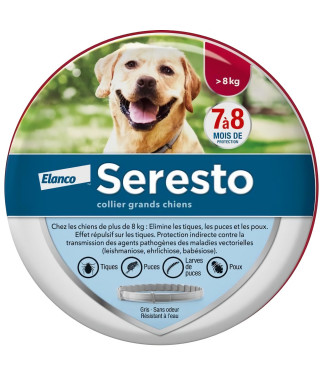 Seresto Chien Collier Anti-Puces et Anti-Tiques +8kg 1 unité