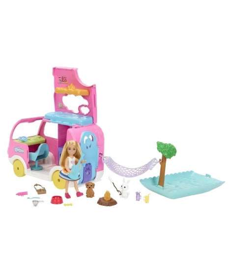 Barbie - Coffret Barbie Camping-Car de Chelsea - Poupée Mannequin - 3 ans et +