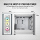 Boîtier PC - CORSAIR - 5000X RGB iCUE - Verre Trempé - Moyen-Tour ATX - Blanc (CC-9011213-WW)