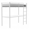 Lit mezzanine enfant avec bureau EDI - Blanc - 90 x 190 cm - Sommier inclus