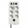 Multiprise/Parafoudre - EATON Protection Box 6 Tel@ USB FR - PB6TUF - 6 prises FR + 1 prise tel/RJ + 2 ports USB - Blanc & Noir