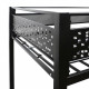 Lit mezzanine avec bureau EDI - 90 x 190 cm - Noir - Structure en métal époxy - Sommier inclus