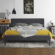 Lit adulte SIME - 140 x 190 cm - Sommier inclus - Gris