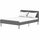 Lit adulte SIME - 140 x 190 cm - Sommier inclus - Gris