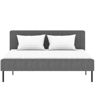 Lit adulte SIME - 160 x 200 cm - Sommier inclus - Gris