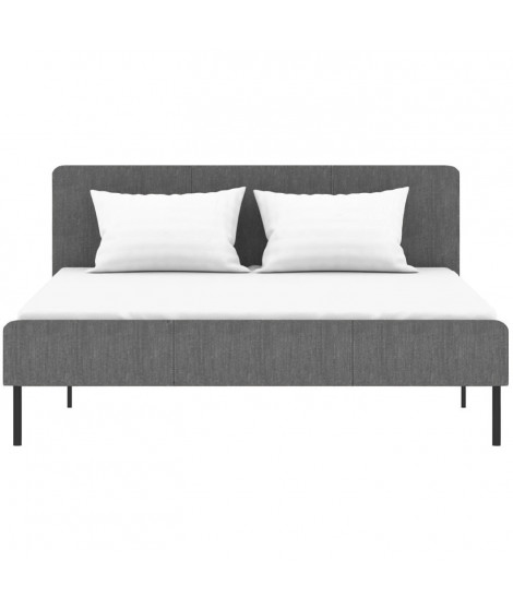 Lit adulte SIME - 160 x 200 cm - Sommier inclus - Gris