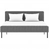 Lit adulte SIME - 160 x 200 cm - Sommier inclus - Gris