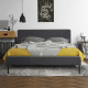 Lit adulte SIME - 160 x 200 cm - Sommier inclus - Gris