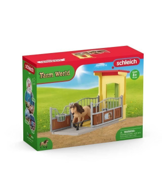 SCHLEICH - Box avec Poney Icelandais - Extension Ferme Educative - 42609 - Gamme Farm World