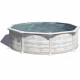 GRE - Piscine ronde acier Ø4,80m x H: 1,32m  - Imitation bois Nordique Filtration a sable