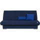 Banquette clic clac 3 places KYLIAN - Tissu bleu - L 192 x P 97 x H 90 cm - Couchage 120x190 cm - Fabriqué en France